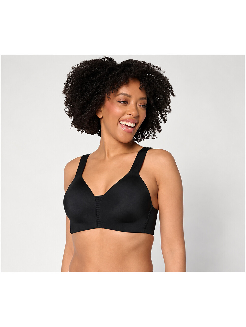Breezies Lazy Day Seamless Wirefree Contour Support Bra Black, 40 C